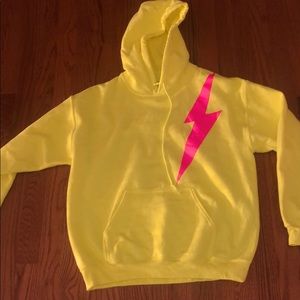 Neon yellow/green lightning bolt hoodie